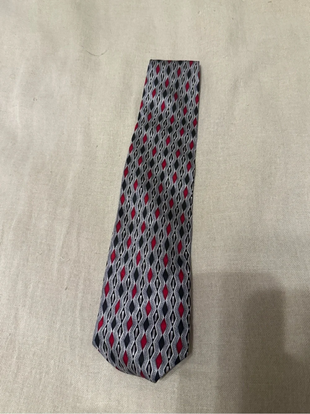 Tesoro Rosso Uomo Moda Silk Geometric Tie